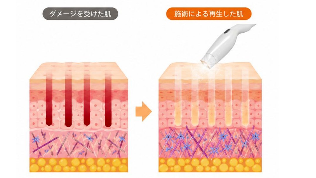 フラクショナル高周波の施術イメージ